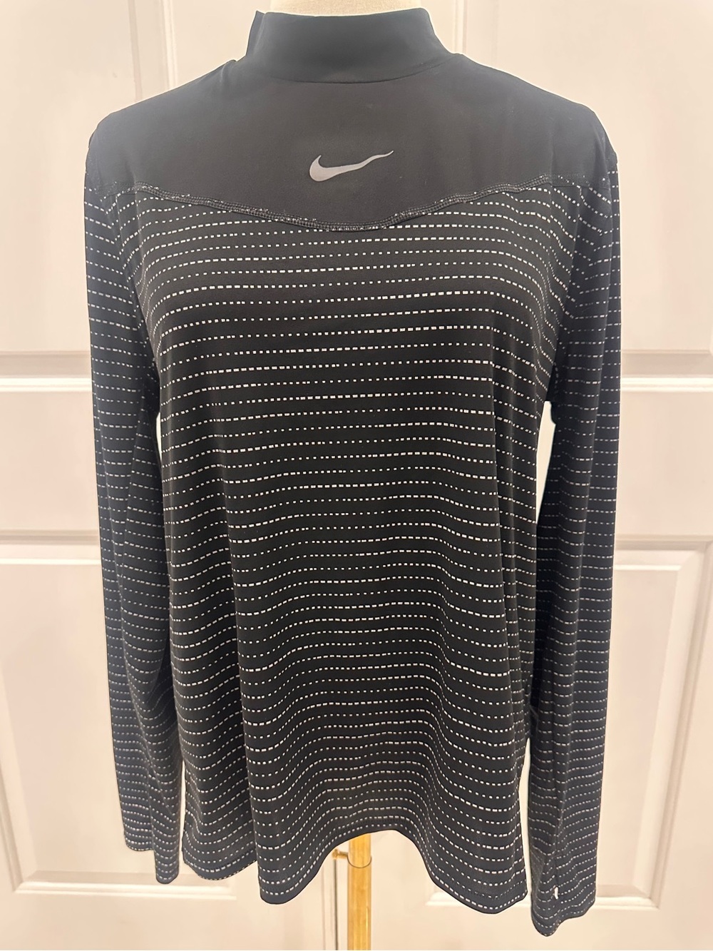 Nike Women’s Running Long Sleeve Top, Black, with Division Reflective Tech
